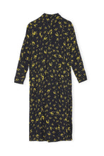 Load image into Gallery viewer, SHIRT DRESS PRINTED CREPE BLACK