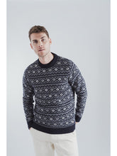 Load image into Gallery viewer, HERITAGE STRIPED WOOL SWEATER NAVY/OFF WHITE
