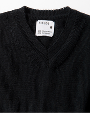 Load image into Gallery viewer, WOOL AND MOHAIR V-NECK SWEATER BLACK BEAUTY