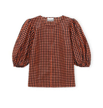 Load image into Gallery viewer, BLOUSE SEERSUCKER CHECK FLAME