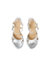 Load image into Gallery viewer, ELEKTRA  HEELED SANDALS  SILVER