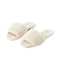 Load image into Gallery viewer, ANNA SHEARLING SANDAL CREAMY