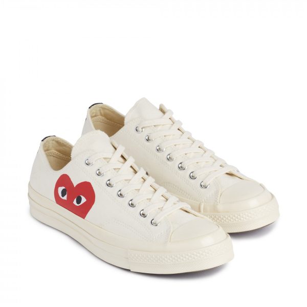 WHITE LOW TOP LOGO PRINT CONVERSE – Maison Mara