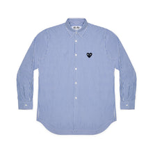 Load image into Gallery viewer, SINGLE STRIPE SHIRT WITH BLACK EMBROIDERED HEART