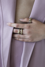 Load image into Gallery viewer, GOLD PLATED ROPE TEXTURED KNOT RING