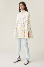 Load image into Gallery viewer, OVERSIZED DRESS PRINTED COTTON POPLIN COGNAC