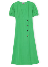 Load image into Gallery viewer, WRAP DRESS RIPSTOP VISCOSE KELLY GREEN