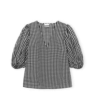 Load image into Gallery viewer, BLOUSE SEERSUCKER CHECK BLACK