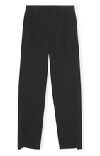 Load image into Gallery viewer, DRAPEY STRUCTURE SIDE PANEL MID WAIST SLIM PANTS 50% RECYCLED POLYESTER 50% POLYESTER BLACK