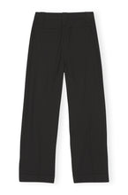 Load image into Gallery viewer, DRAPEY MELANGE LOOSE MID WAIST PLEAT PANTS BLACK
