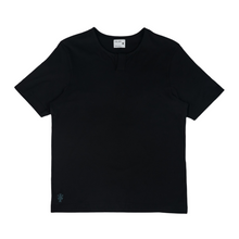 Load image into Gallery viewer, COTTON HENLEY TEE BLACK