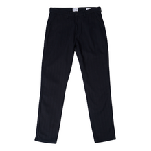Load image into Gallery viewer, COTTON HERRINGBONE STRAIGHT LEG BLACK TROUSER
