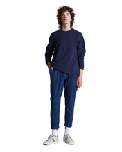 Load image into Gallery viewer, PIQUE LONG SLEEVE NAVY T-SHIRT