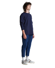 Load image into Gallery viewer, PIQUE LONG SLEEVE NAVY T-SHIRT
