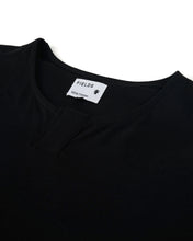 Load image into Gallery viewer, COTTON HENLEY TEE BLACK
