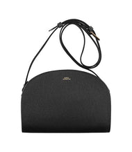 Load image into Gallery viewer, HALF MOON BAG BLACK GRAIN LEATHER