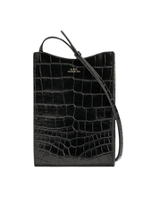Load image into Gallery viewer, JAMIE NECK POUCH BLACK EMBOSSED
