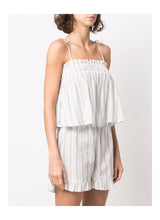 Load image into Gallery viewer, LIGHT STRIPE SHORTS VISCOSE ORGANIC COTTON EGRET