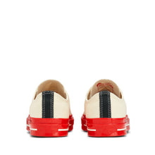 Load image into Gallery viewer, WHITE LOW TOP HEART PRINT RED SOLE CONVERSE