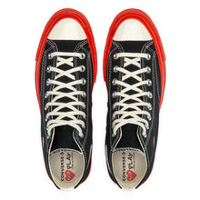 Load image into Gallery viewer, BLACK HIGH TOP HEART PRINT RED SOLE CONVERSE