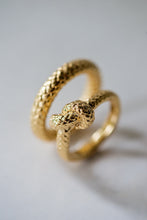 Load image into Gallery viewer, GOLD PLATED ROPE TEXTURED KNOT RING