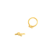 Load image into Gallery viewer, GOLD PLATED ROPE TEXTURED KNOT RING