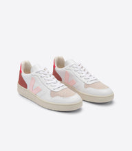 Load image into Gallery viewer, V-10 LEATHER EXTRA WHITE PETALE ROSE FLUO WOMEN