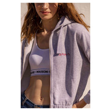 Load image into Gallery viewer, AMOUR ZIP UP HOODIE GREY