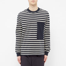 Load image into Gallery viewer, STRIPED MARINIERE BLUE/OFFWHITE