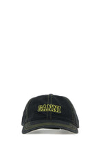 Load image into Gallery viewer, GANNI CAP HAT BLACK WITH YELLOW STITCHING
