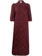 Load image into Gallery viewer, SHIRT DRESS PRINTED CREPE BLACK/RED