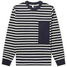 Load image into Gallery viewer, STRIPED MARINIERE BLUE/OFFWHITE