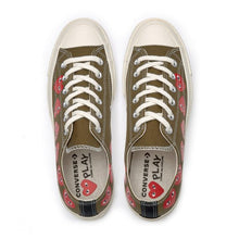 Load image into Gallery viewer, KHAKI LOW TOP MULTI HEART CONVERSE