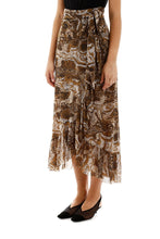 Load image into Gallery viewer, WRAP SKIRT PRINTED MESH TIGER'S EYE