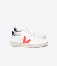 Load image into Gallery viewer, V-10 LEATHER WHITE ORANGE FLUO COBALT MEN