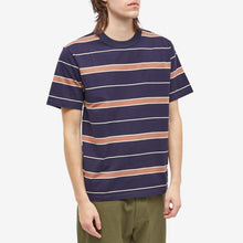 Load image into Gallery viewer, T-SHIRT STRIPED NAVY/PRALINE
