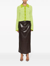 Load image into Gallery viewer, MARCHA COFFEE OKOBOR COLUMN MIDI WRAP SKIRT WITH FRONT DRAPE
