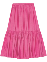 Load image into Gallery viewer, COTTON POPLIN LONG FLOUNCE SKIRT CONE FLOWER
