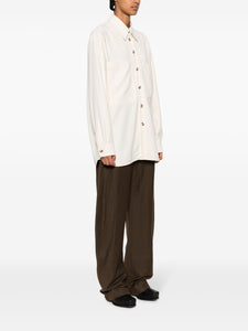 FABIAN CREME OVERSHIRT WITH LARGE PATCH POCKETS AND EMBROIDERY