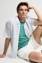 Load image into Gallery viewer, SHIRT SHORT SLEEVE HERITAGE STRIPPED- MILK NAVY
