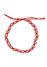 Load image into Gallery viewer, PEARL CROCHET NECKLACE / RED STRING BAROQUE PEARL
