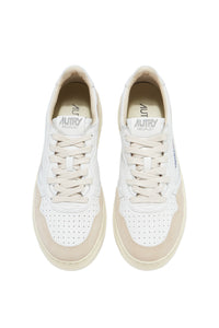 MEDALIST LOW SNEAKERS IN WHITE LEATHER AND BEIGE SUEDE