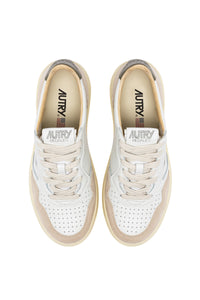 MEDALIST LOW LEATHER AND SUEDE WHITE & COVERT GREEN