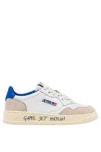 MEDALIST LOW SNEAKERS IN WHITE AND PALACE BLUE LEATHER AND SUEDE WITH LETTERING UNISEX