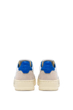 Load image into Gallery viewer, MEDALIST LOW SNEAKERS IN WHITE AND PALACE BLUE LEATHER AND SUEDE WITH LETTERING UNISEX
