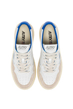 Load image into Gallery viewer, MEDALIST LOW SNEAKERS IN WHITE AND PALACE BLUE LEATHER AND SUEDE WITH LETTERING UNISEX
