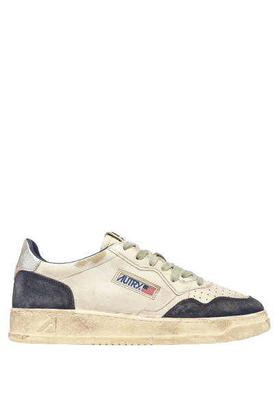 SUP VINT LOW LEATHER AND SUEDE BLUE & SILVER UNISEX