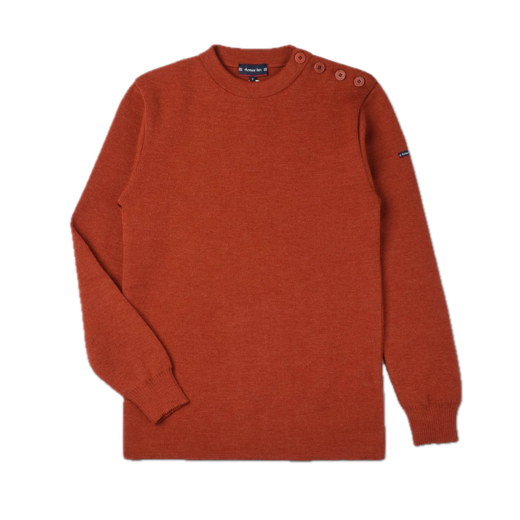 PULL WOOL 4 BUTTONS ORANGE