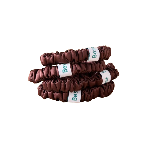 SILK SCRUNCHIES BROWN