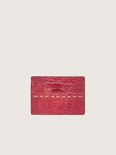 Load image into Gallery viewer, CARDHOLDER FLAME RED OSTRICH SHIN
